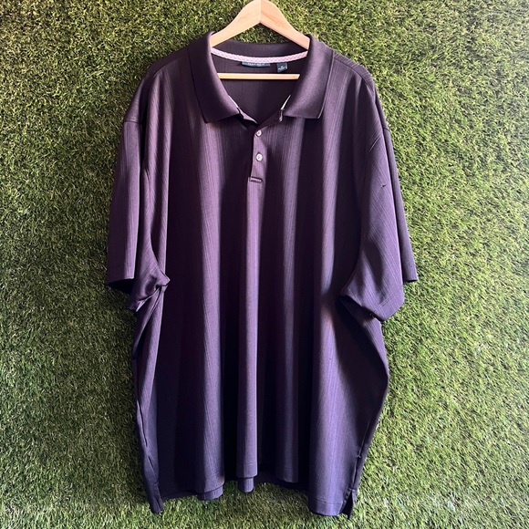 Perry Ellis 5XL Vertical Striped Performance Short Sleeve Polo Big Tall - Picture 1 of 7
